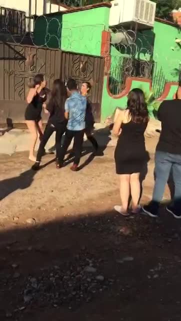 Woman! Shaved pussy exposed during street fight - LiveGore.com